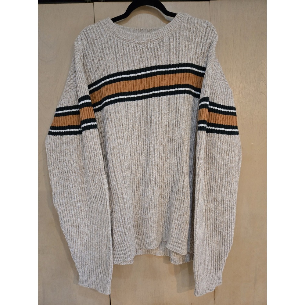 Vintage 90s Aeropostale Sweater Mens XL Made USA Striped Rib Knit Pullover